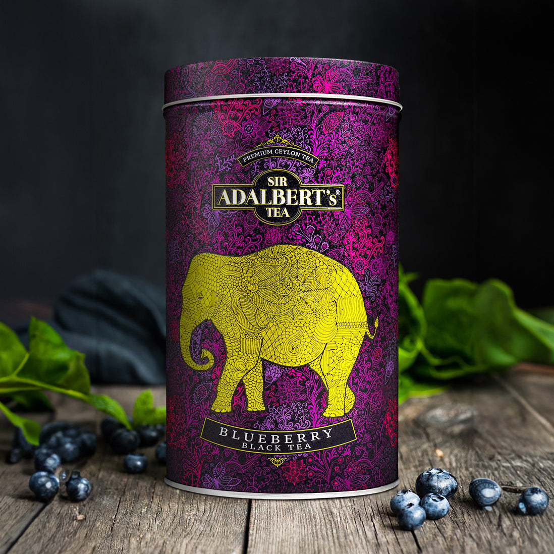 Adalbert's Tea BLUEBERRY - leaf 110g in a can