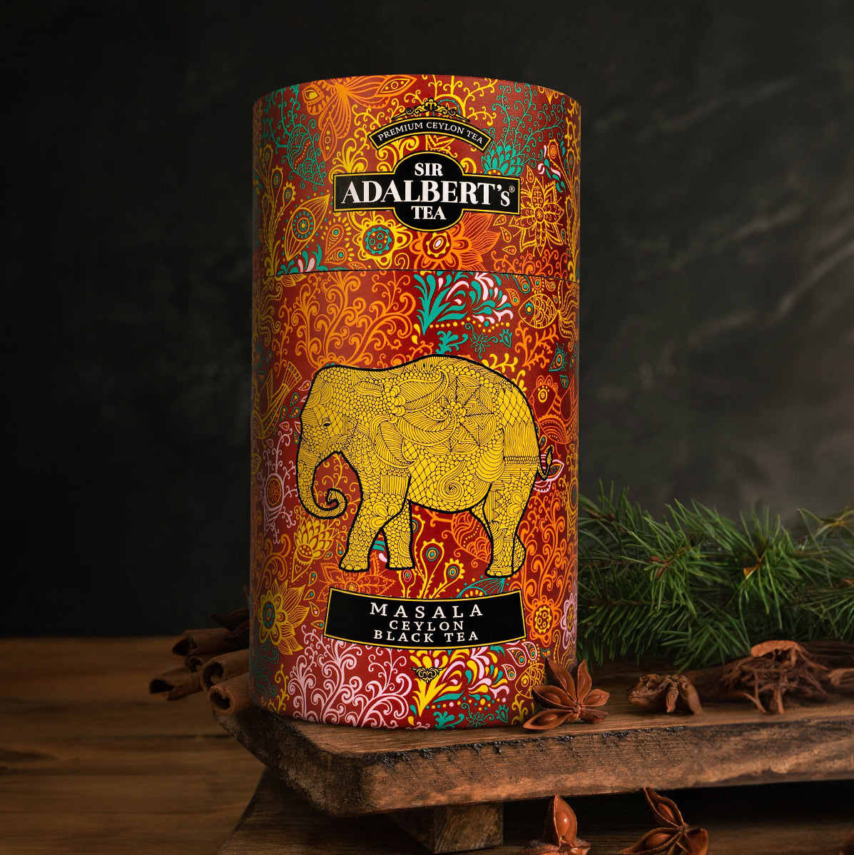 Adalbert's Tea Masala Ceylon Black Tea - leaf 100g in a can