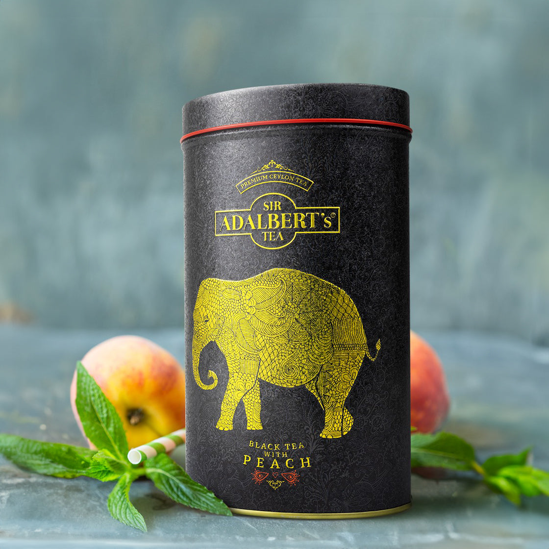 Adalbert's Tea BLACK TEA WITH PEACH - leaf 100g in a can