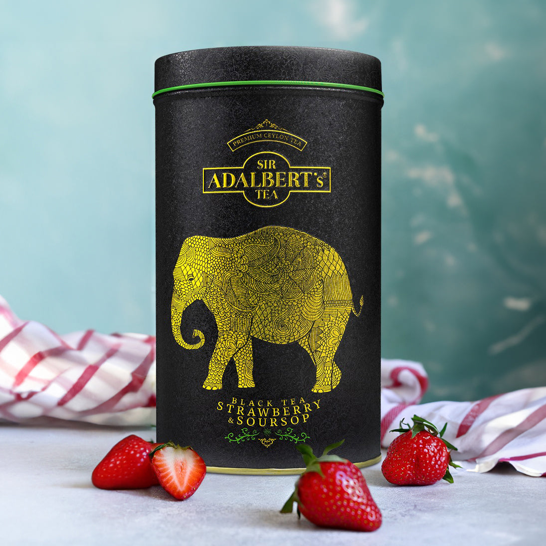 Adalbert's Tea BLACK TEA STRAWBERRY &amp; SOURSOP - leaf 100g in a can