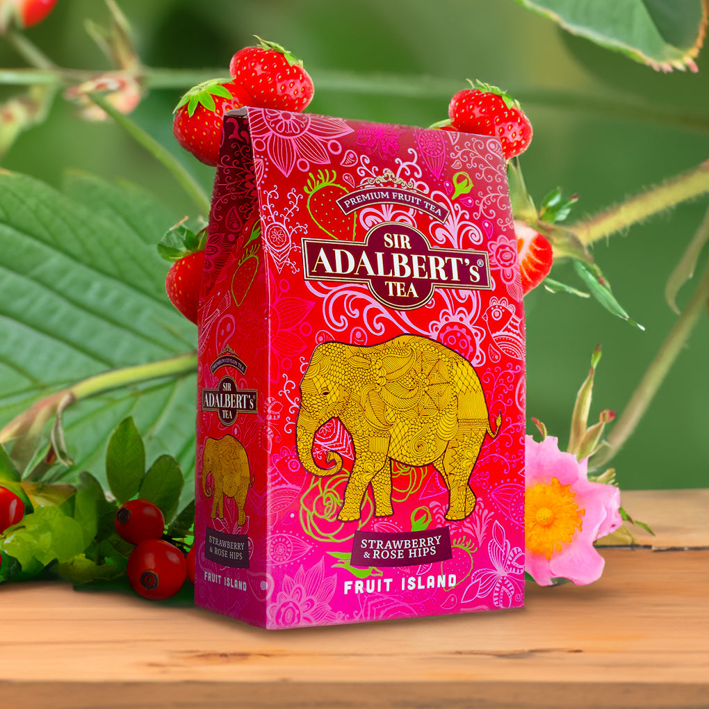 Adalbert's Tea Fruit Island STRAWBERRY &amp; ROSE HIPS - 80g pouch